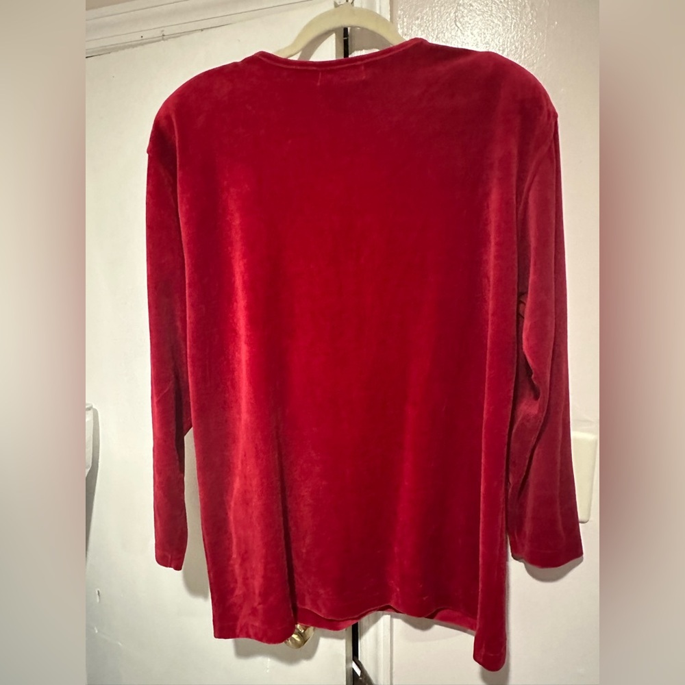 Talbots Red Velvet Jacket with Gold Buttons - Picture 5 of 7